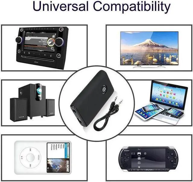 Alt view image 3 of 7 - Bluetooth 5.0 Transmitter Receiver 2 IN 1 Wireless Audio 3.5mm Jack Aux Adapter