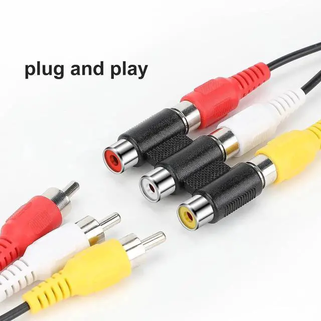 Alt view image 5 of 7 - 3-RCA Female to Female Coupler - Audio Video Jack Adapter - Nickel Plated Connector - Red, White, Yellow