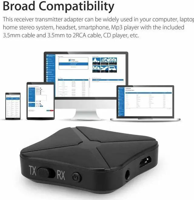 Alt view image 5 of 7 - 2in1 Bluetooth Transmitter &Receiver Wireless Home Music TV Stereo Audio Adapter