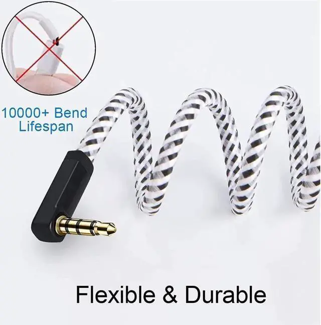 Alt view image 5 of 7 - CableCreation Headphone Extension Cable, 90 Degree TRRS 3.5mm Male to Female Audio Extension Cable 4-Conductor(Microphone Compatible), 6 Feet