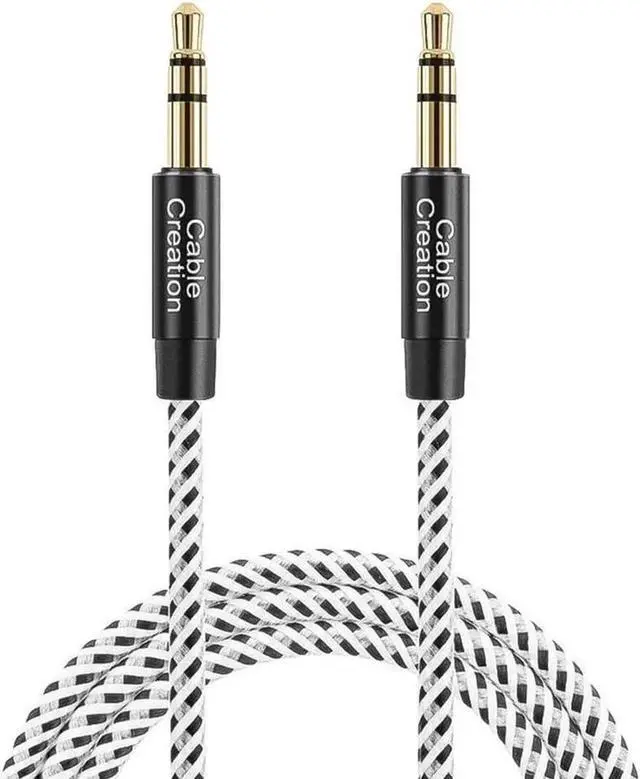 Main image of 3 Feet Aux Cable 3.5mm Male to Male Auxiliary Audio Stereo Cord Compatible with Car Headphones iPods iPhones iPads Tablets Laptops Android Smart Phones& More 1M /Black & White