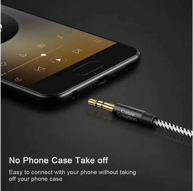Alt view image 2 of 7 - 3 Feet Aux Cable 3.5mm Male to Male Auxiliary Audio Stereo Cord Compatible with Car Headphones iPods iPhones iPads Tablets Laptops Android Smart Phones& More 1M /Black & White