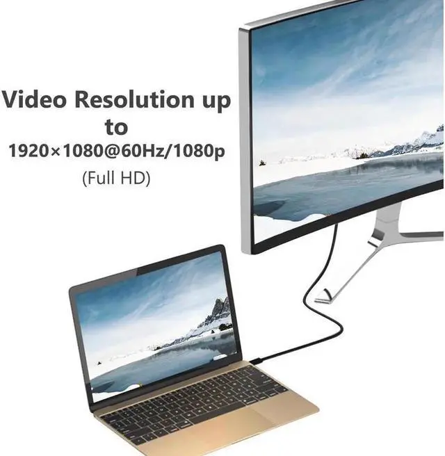 Alt view image 3 of 6 - DisplayPort to VGA Adapter, DP to VGA Cable 6 Feet Cable Male to Male 1080P HD Gold-Plated Cord Compatible for HP, Desktop, Laptop, for Monitor, Projector, Black