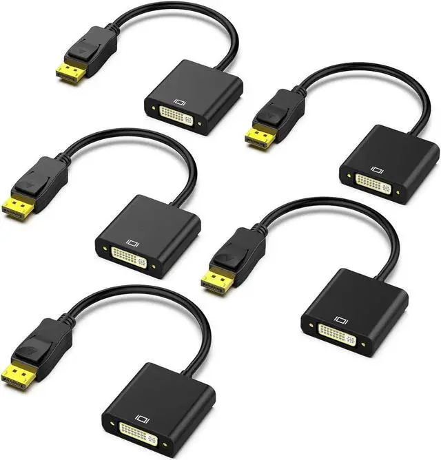 Main image of DisplayPort to DVI DVI-D Single Link Adapter, Display Port to DVI Converter Male to Female Black 5-Pack - Newegg.com