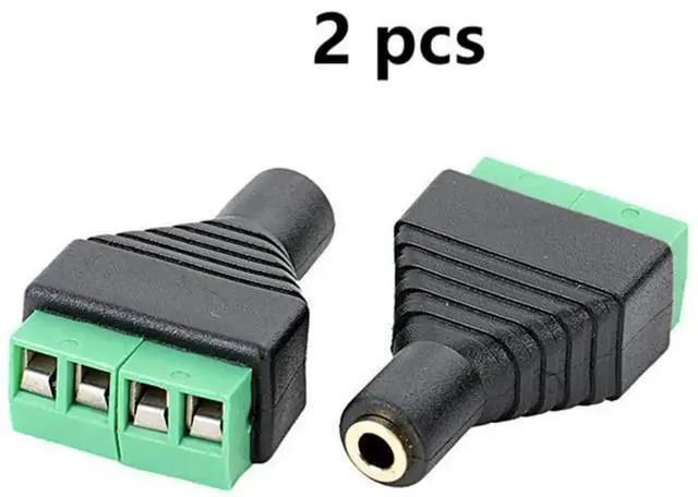 Main image of 3.5mm 1/8" 4 Pole Female Jack TRRS Stereo Audio Video to 4 Screw Solderless Terminal Female Headphone Replacement AUX Balun Converter Adapter 2-Pack