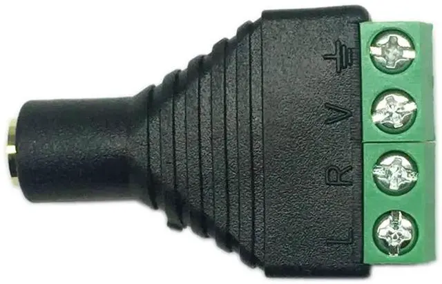 Alt view image 2 of 14 - 3.5mm 1/8" 4 Pole Female Jack TRRS Stereo Audio Video to 4 Screw Solderless Terminal Female Headphone Replacement AUX Balun Converter Adapter 2-Pack