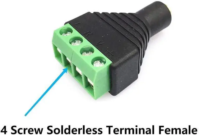 Alt view image 3 of 14 - 3.5mm 1/8" 4 Pole Female Jack TRRS Stereo Audio Video to 4 Screw Solderless Terminal Female Headphone Replacement AUX Balun Converter Adapter 2-Pack