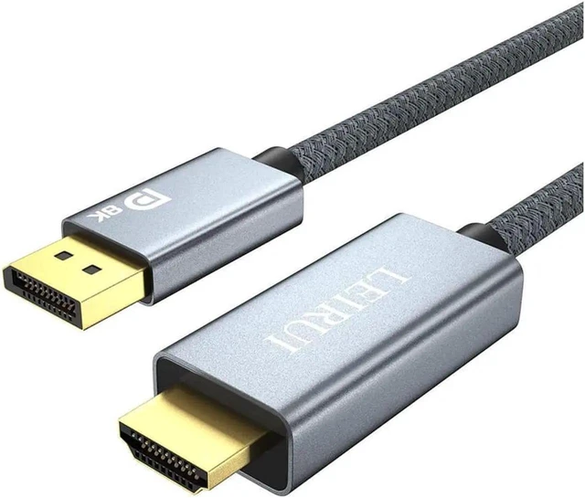 Main image of 8K DisplayPort to HDMI Cable DP 1.4 to HDMI 2.1 Video Cable Support 8k@30Hz 4K@144Hz Dynamic HDR Dolby Vision HDCP 2.3 DSC 1.2a for Lenovo HP ASUS Dell AMD NVIDIA and More (6.6ft)