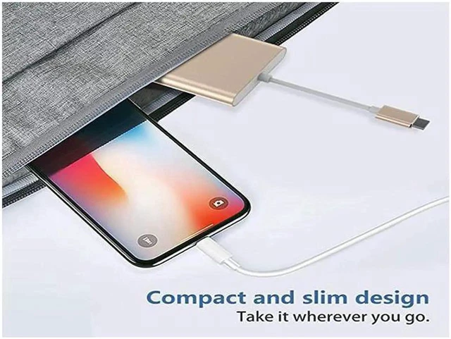 Alt view image 5 of 7 - USB C/Type C to HDMI Adapter, Thunderbolt 3 to HDMI 4K Adapter, USB-C Digital AV Multiport Adapter for Mac/ MacBook/iPad Pro/ S20/S10+/Projector with USB 3.0 Port and PD Quick Charging Port Gold