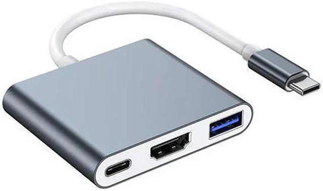 Main image of USB C/Type C to HDMI Adapter, Thunderbolt 3 to HDMI 4K Adapter, USB-C Digital AV Multiport Adapter for Mac/ MacBook/iPad Pro/ S20/S10+/Projector with USB 3.0 Port and PD Quick Charging Port
