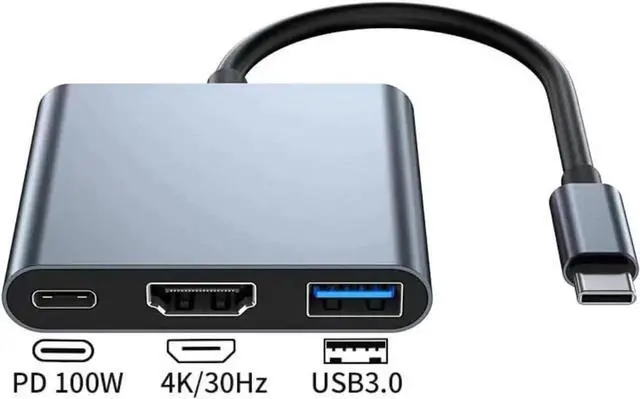 Alt view image 3 of 4 - USB C to HDMI, USB C, USB3.0 Adapter, Triple Display Adapter USB C Adapter USB C Hub with HDMI, USB C, USB3.0 Docking Station 4K @60hz for Laptops HP Thinkpad Chromebook