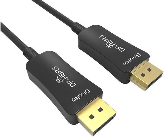 Alt view image 2 of 7 - 8K 4K DisplayPort Cable DP 1.4 8K@60Hz 4K@144Hz High Speed 32.4Gbps Optical Fiber Slim and Flexible DP to DP Cable 10M 33ft