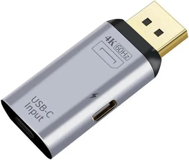Alt view image 3 of 3 - USB-C Type C Female Source to Displayport DP Sink HDTV & PD Power Adapter 4K 60hz 1080p for Phone & Laptop