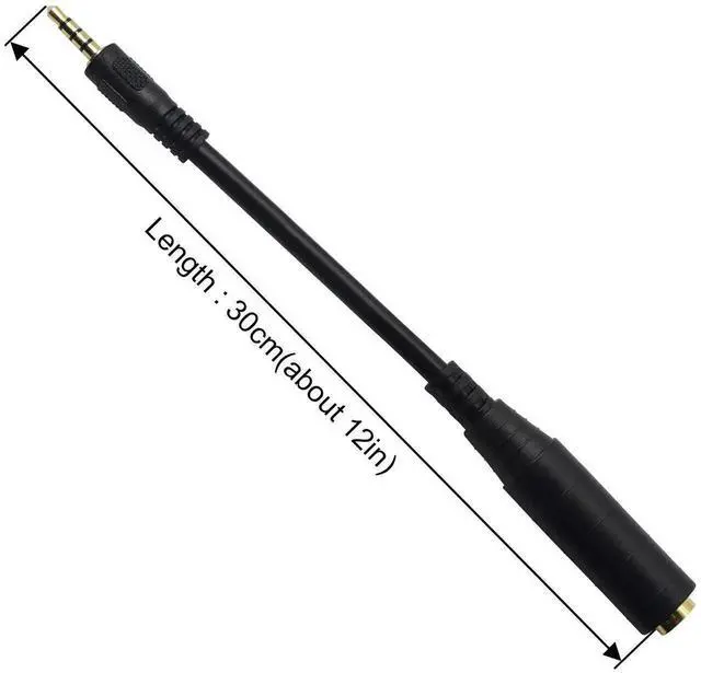 Alt view image 3 of 6 - 1/4" to 1/8" Adapter,6.35mm Stereo Jack to 3.5mm TRRS Male Audio Cable Connector Adapter for Amplifiers, Guitars, Pianos, Home Theater Equipment Etc.