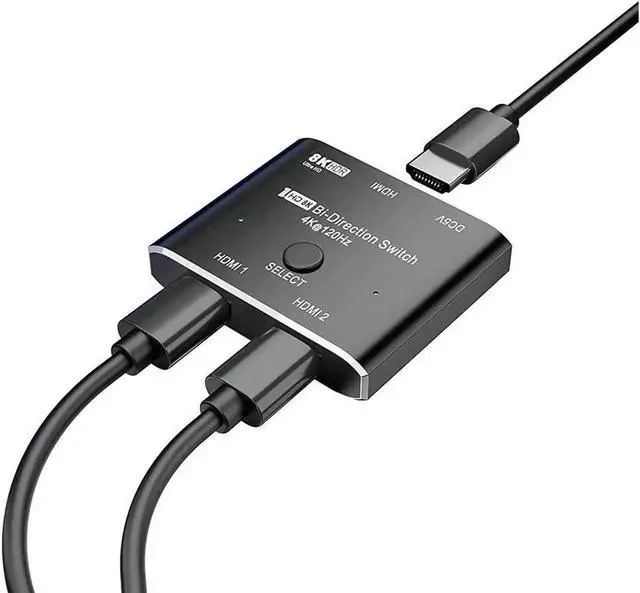 Main image of HDMI switcher hdmi Splitter 2 in 1 Out/1 in 2 Out Ultra 8K HD Bi-Directional Switch 8K@60Hz 4K@120Hz High Speed 48Gbps Switch 8K hdmi Splitter ps5 Support Xbox X PS5
