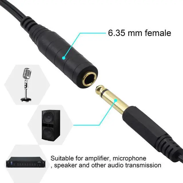 Alt view image 6 of 6 - 1/4" to 1/8" Adapter,6.35mm Stereo Jack to 3.5mm TRRS Male Audio Cable Connector Adapter for Amplifiers, Guitars, Pianos, Home Theater Equipment Etc.