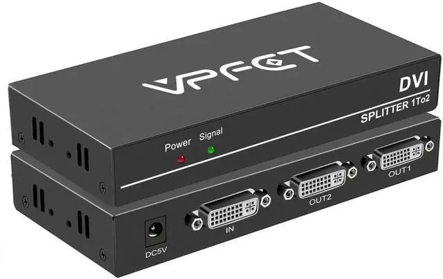 Main image of DVI Splitter 1 in 2 Out 2 Port Distribution Duplicator Supports Resolution up to 4K2K Automatically Copy EDID