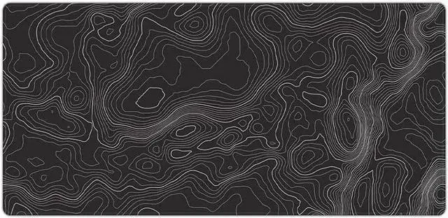 Alt view image 3 of 7 - Large Gaming Mouse Pad Topographic Map Lines Contour Geographic Computer Keyboard Mouse Mat Desk Pad Non-Slip Desk Mat for Home Office Gaming Work, 35.4x15.7 in