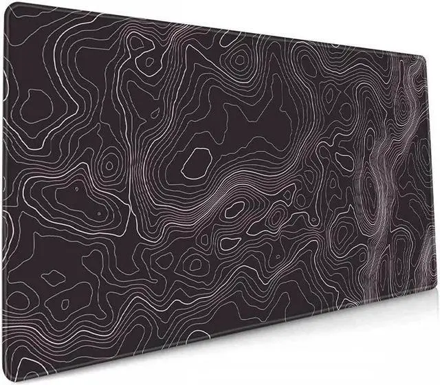 Alt view image 7 of 7 - Large Gaming Mouse Pad Topographic Map Lines Contour Geographic Computer Keyboard Mouse Mat Desk Pad Non-Slip Desk Mat for Home Office Gaming Work, 35.4x15.7 in