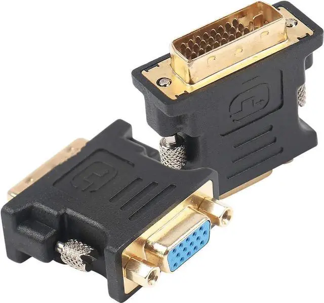 Main image of DVI-I to VGA Adapter, 2 Pack DVI 24+5 to VGA Male to Female Adapter with Gold Plated Cord