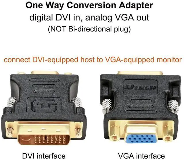 Alt view image 4 of 7 - DVI Male to VGA Female Adapter High Speed DVI-I24+5 Port Converter for HDTV, Plasma, DVD and Projector