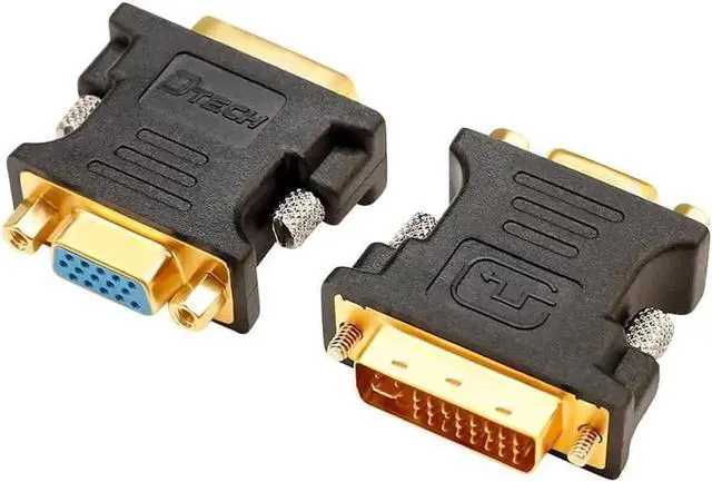 Alt view image 4 of 7 - DVI Male to VGA Female Adapter DVI-I 24+5 Port Converter