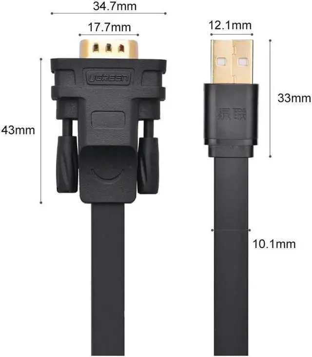 Alt view image 2 of 7 - USB 2.0 to RS232 DB9 Serial Cable Male A Converter Adapter with FTDI Chipset for Win8.1/8, Compatible with 8/7/Vista/XP//2000 and Mac OS X 10.6 and Above (10ft/3m)20221