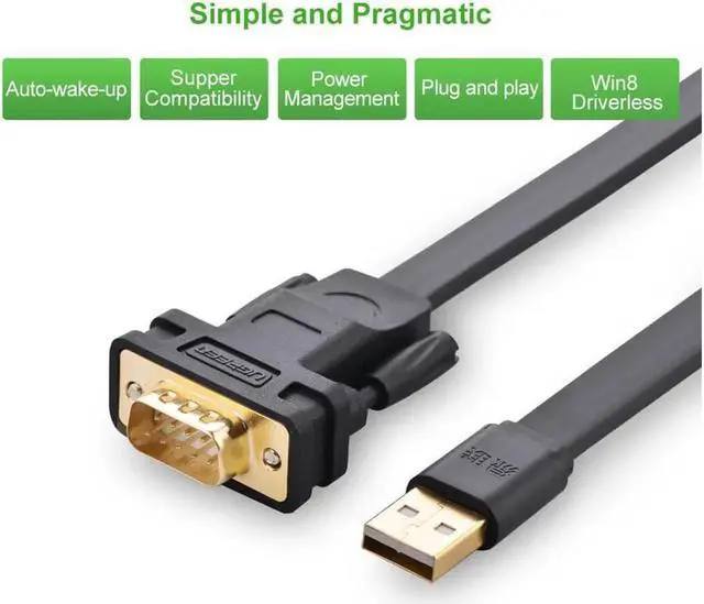 Alt view image 7 of 7 - USB 2.0 to RS232 DB9 Serial Cable Male A Converter Adapter with FTDI Chipset for Win8.1/8, Compatible with 8/7/Vista/XP//2000 and Mac OS X 10.6 and Above (10ft/3m)20221