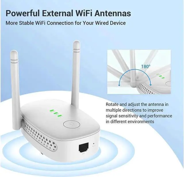 Alt view image 3 of 7 - WIFI extensor, 1200Mbps WIFI enhancer, dual -frequency wireless signal enhancer relayer of the Ethernet port, the Internet enhancer expand WIFI to smart home equipment to smart home equipment