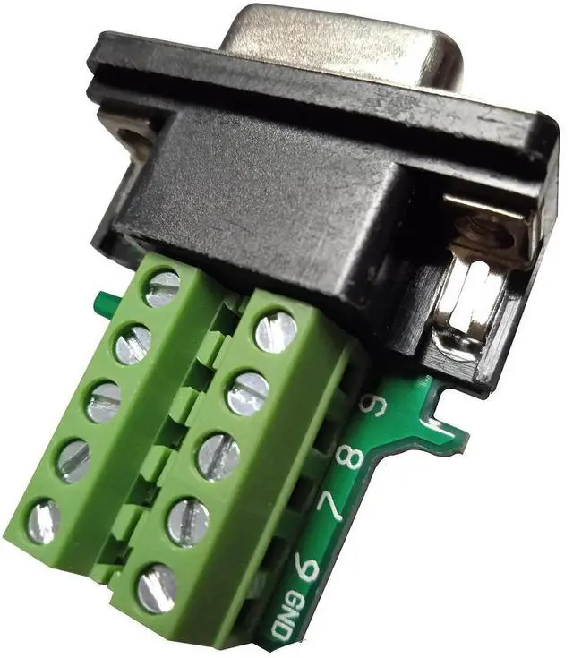 Alt view image 7 of 14 - DB9 Breakout Connector to Wiring Solderless Terminal RS232 D-SUB Female Serial Adapter 9pin Port Breakout Board Black Rubber Core with Case,Screwdriver,Long Bolts