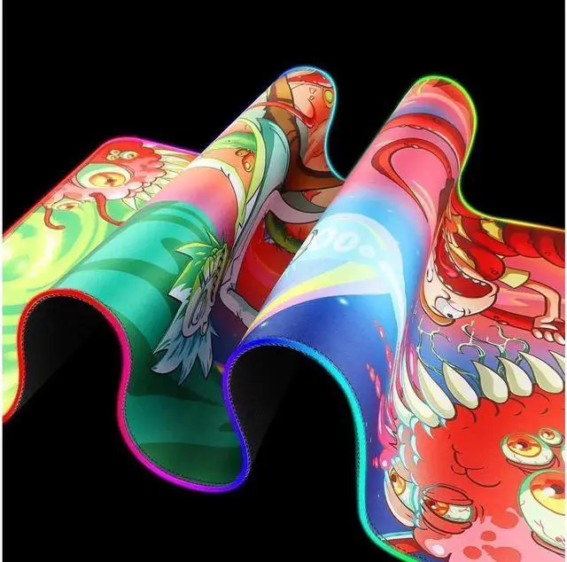 Alt view image 4 of 5 - RGB Gaming Mouse Pad Large - Soft RGB Mouse Mat Oversize Glowing Led Extended Mousepad USB Powered Computer Keyboard Mouse Pad Lighted PC Gaming Mouse mat with Non-Slip Rubber Base 90×40CM