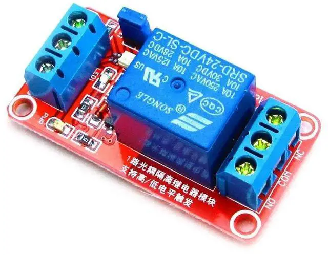 Alt view image 3 of 6 - 2pcs DC 24V 1 Channel Relay Module with OPTO Isolation Support High or Low Level Trigger