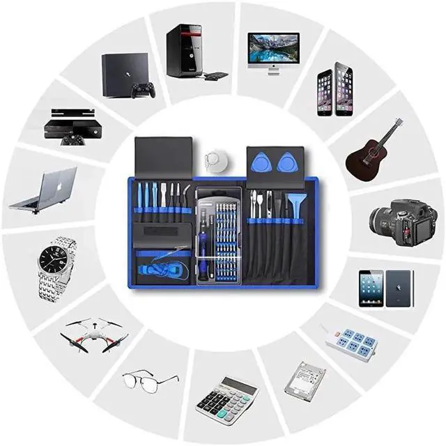 Alt view image 3 of 7 - Professional Computer Repair Tool Kit Precision Laptop Screwdriver Set with 56 Bit AntiStatic Wrist and 24 Repair Tools Suitable for Macbook PC Tablet PS4 Xbox Controller Repair