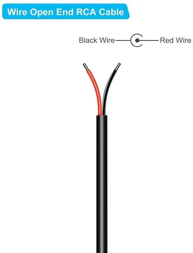 Alt view image 2 of 7 - RCA to Speaker Wire Adapter, Speaker Bare Wire Cables to RCA Plugs Adapter Repair Speake Cord for Speakers Amplifier Audio Video AV Receivers 2 Pack 20AWG 6.6 ft