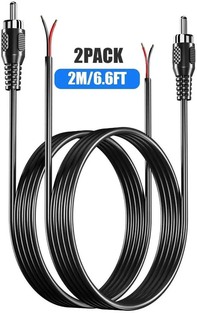 Alt view image 4 of 7 - RCA to Speaker Wire Adapter, Speaker Bare Wire Cables to RCA Plugs Adapter Repair Cord for Amplifier Audio Video AV Receivers 2PACK