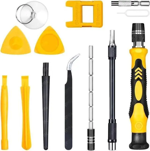 Alt view image 6 of 7 - Computer Repair Kit, 122 in 1 Magnetic Laptop Screwdriver Kit, Precision Screwdriver Set, Small Impact Screw Driver Set with Case for Computer, Laptop, PC, for iPhone, Watch,Hand Tools Yellow