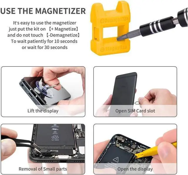 Alt view image 7 of 7 - Computer Repair Kit, 122 in 1 Magnetic Laptop Screwdriver Kit, Precision Screwdriver Set, Small Impact Screw Driver Set with Case for Computer, Laptop, PC, for iPhone, Watch,Hand Tools Yellow