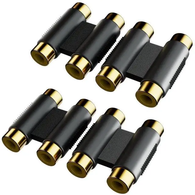 Main image of RCA Coupler, Female to Female Interconnect Adapter, Gold Plated Housing for Amplifier, Subwoofer, Mixer (2 Pack)