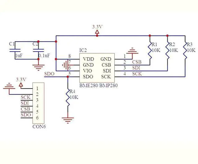 Alt view image 3 of 5 - BMP280 BMP280-3.3 High Precision Digital Atmospheric Barometric Pressure Atmospheric Pressure Sensor Replace BMP180/BMP186 3.3V