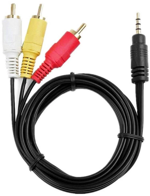Alt view image 4 of 5 - 5ft Long Mini 3.5mm 4-din AV Plug Male to 3 RCA AV Male A/V TV Audio Video Cable Cord Lead for Sony Handycam Camcorder DCR-TRV240 DCR-TRV140 DCR-TRV130 DCR-TRV120 e