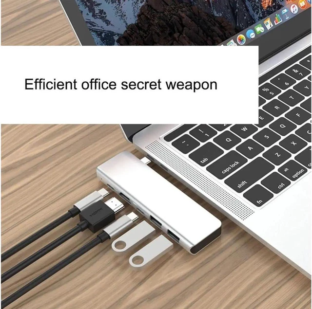 Alt view image 6 of 7 - 5 in 1 USB Type C HUB USB-C to 4K HDMI USB TYPE-C Adapter 5 Ports Aluminum Alloy Shell Splitter for PC Notebook Computer Laptop