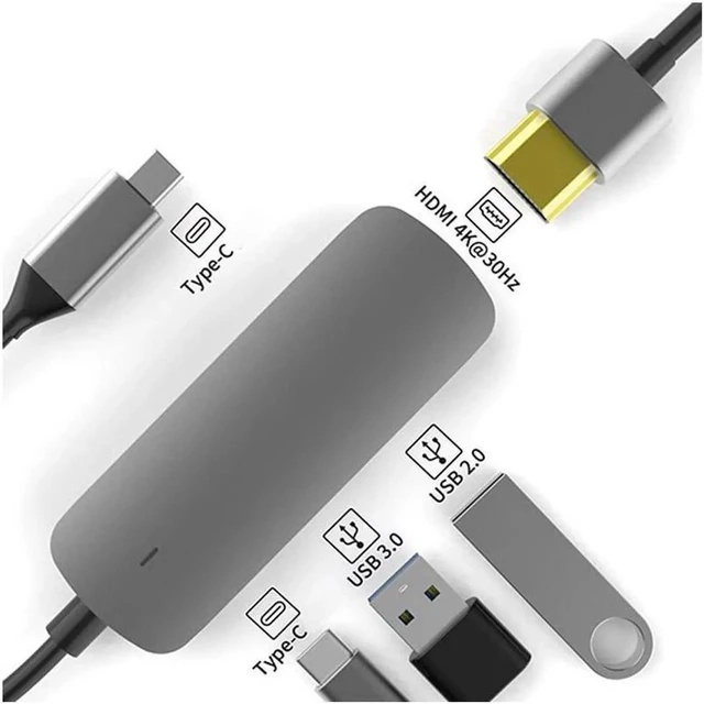Main image of USB C Adapter Dongle for MacBook Pro 2019/2018-2016, MacBook Air 2019/2018 4-in-1 Type C Hub with Thunderbolt 3 60W PD, 4K HDMI, 2 USB 3.0/2.0