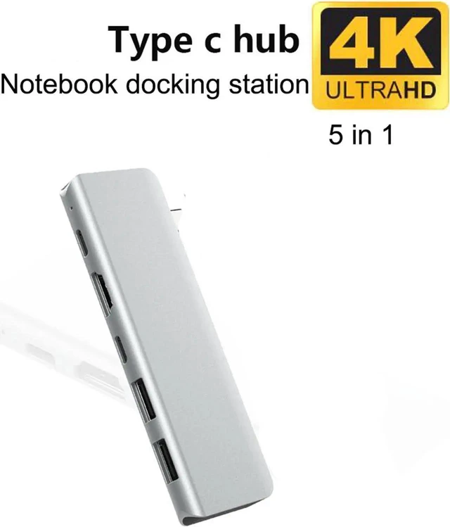 Alt view image 3 of 7 - 5 in 1 USB TYPE-C HUB USB-C to 4K HDMI USB TYPE-C Adapter with 4K HDMI USB 3.0 for MacBook Laptop