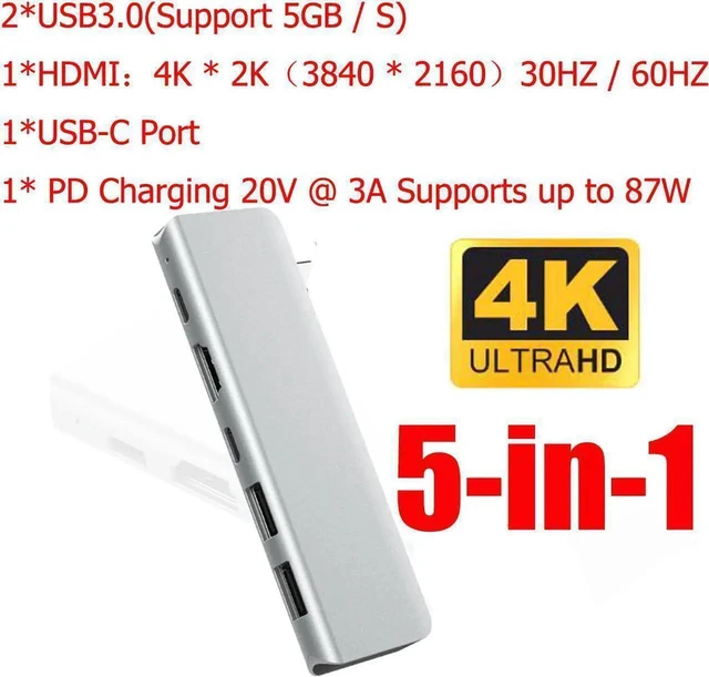 Main image of 5 in 1 USB TYPE-C HUB USB-C to 4K HDMI USB TYPE-C Adapter with 4K HDMI USB 3.0 for MacBook Laptop