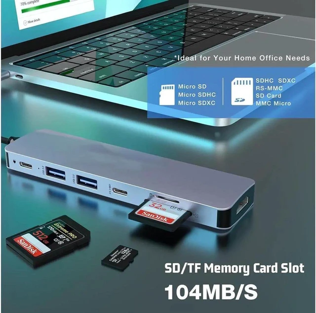 Alt view image 7 of 7 - USB C Docking Station 4K HDMI, 7-in-1 OTG USB C Hub Multiport Adapter Dongle with 4K HDMI, 2*USB 3.0, USB-C, 100W PD, SD/TF Card Reader Compatible with Laptop/Tablet/Smart Phone
