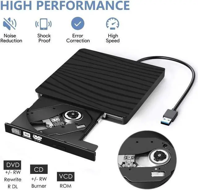 Alt view image 6 of 6 - BT689 External USB 3.0 Type-C CD DVD Drive, Portable DVD/CD ROM +/-RW Drive Burner Rewriter for Windows 10 Laptop Desktop PC, MacBook Pro/ Air, iMac