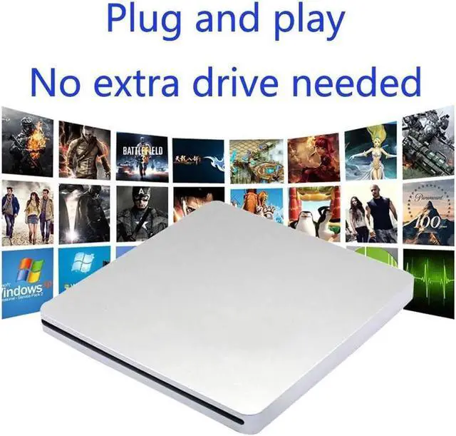 Alt view image 6 of 7 - MacBook External CD Drive USB 3.0/Type-C Portable CD/DVD+/-RW Burner Player Writer Compatible with Windows XP/7/8/10, MacOS, Linux for MacBook, Laptop, Desktop (XD055), Silver