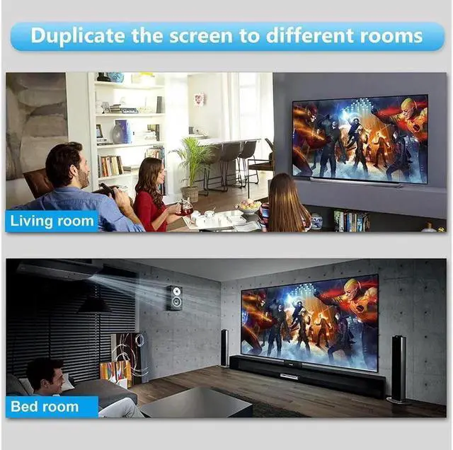 Alt view image 5 of 7 - 4K@60Hz HDMI Splitter 1 in 2 Out 1x2 Powered HDMI Splitter for Dual Monitors, Full HD HDMI 1080P/ 3D/ 4K Dual Monitors Duplicate/Mirror for PS4 Fire Stick HDTV
