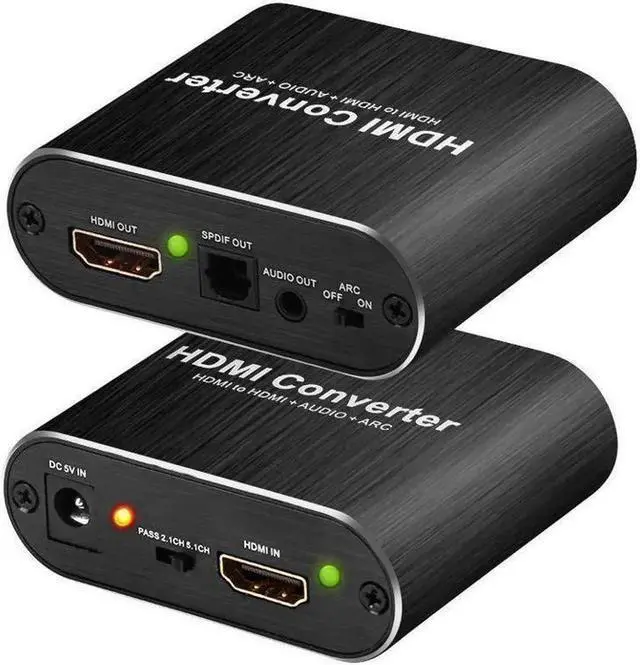 Main image of HDMI Audio Extractor Splitter Converter 4K60Hz HDMI to HDMI +Optical TOSLINK SPDIF +3.5mm AUX Audio Adapter Supports 5.1 ARC, HDMI 2.0,18Gpbs Bandwidth,Dolby Digital/DTS,PCM HDR10,(OZV8)