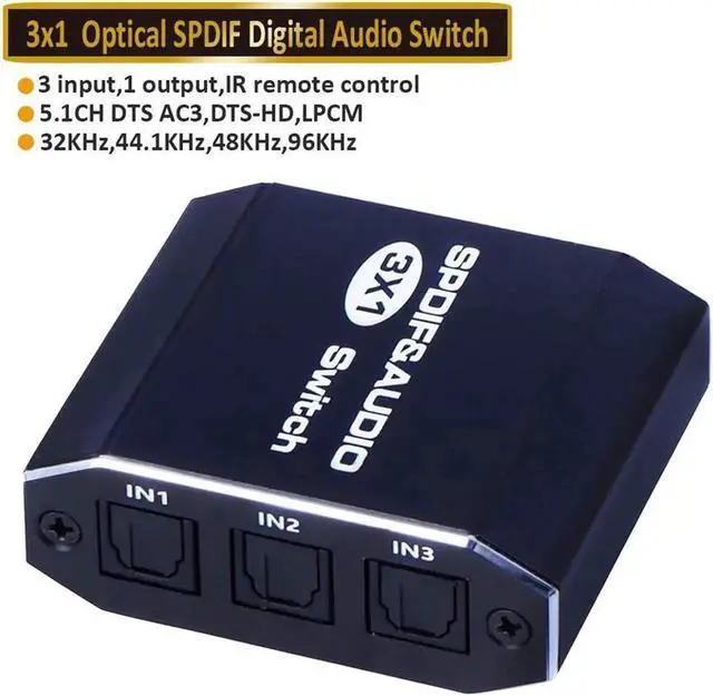 Alt view image 3 of 7 - Digital Optical Audio Splitter 1x3 (1 Input 3 Outputs, SPDIF) Toslink Splitter 1 in 3 Out - for Karaoke System, Mixing Amplifiers,Home Theatre, Xbox, PS4, PS3, DVD, HDTV